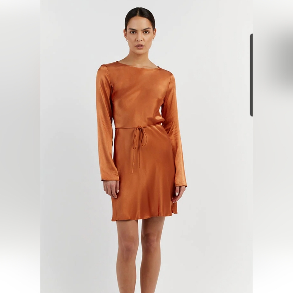 DISSH Satin slip dress with belt